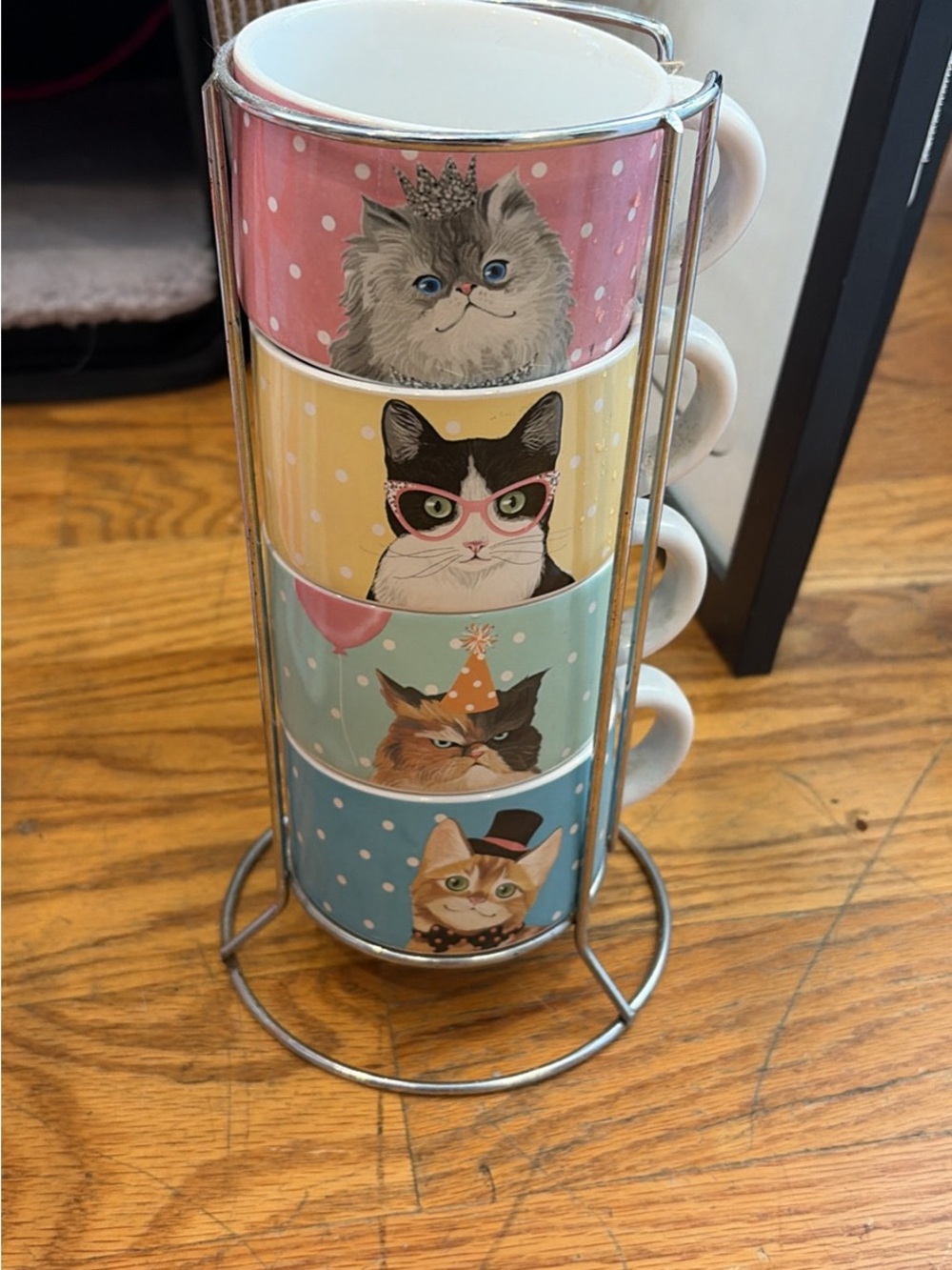 Stackable Cat Print Mug Set - Pier One